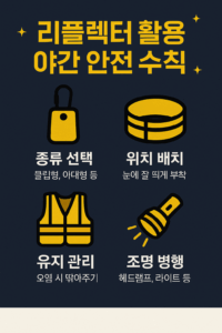 네이비와 옐로톤이 어우러진 야간 도로 감성의 인포그래픽