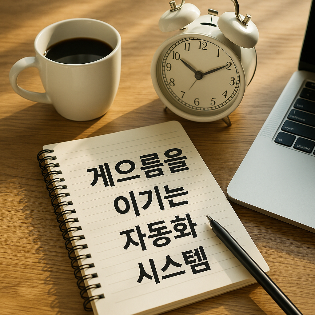 게으름을 이기는 하루 루틴 자동화 시스템을 표현한 사진