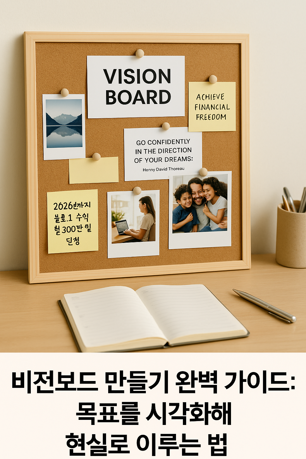 목표를 시각화하는 비전보드 — 꿈과 목표를 시각적으로 표현한 자기계발 도구
