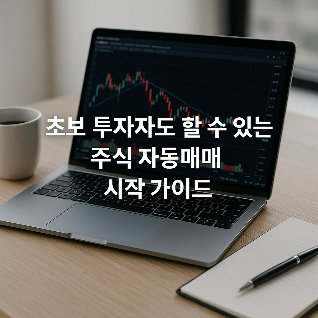 노트북 화면에 주식 차트가 표시된 현대적인 사무공간의 실물사진