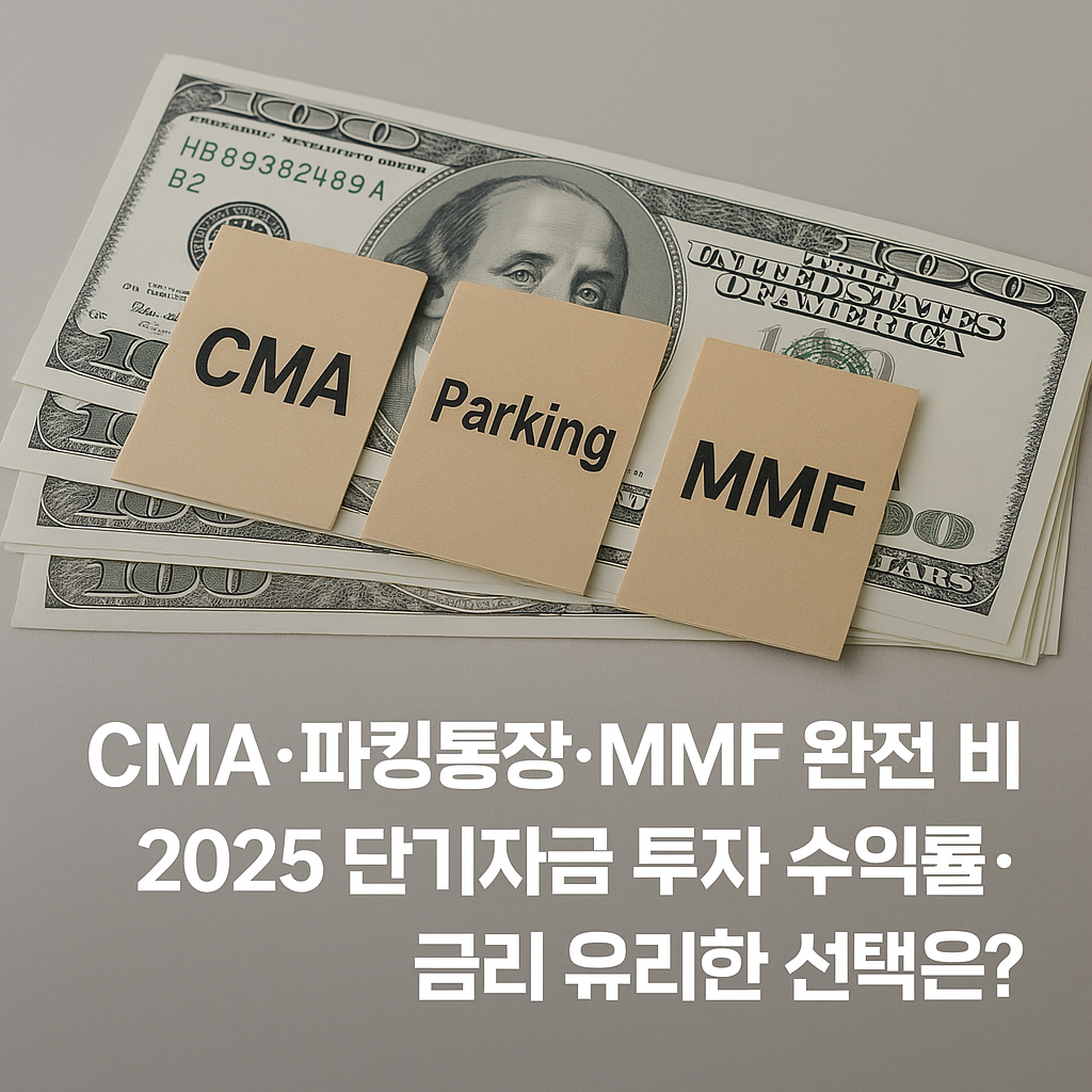 100달러 지폐 위에 ‘CMA’, ‘Parking’, ‘MMF’라고 적힌 카드 세 장이 놓인 썸네일 이미지