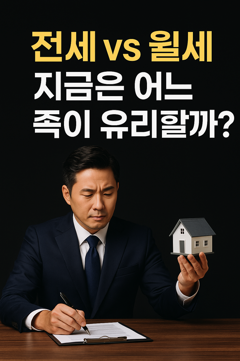 전세와 월세 중 어떤 선택이 현재 시장 상황에서 더 유리한지 안내하는 주거 선택 비교형 썸네일 이미지