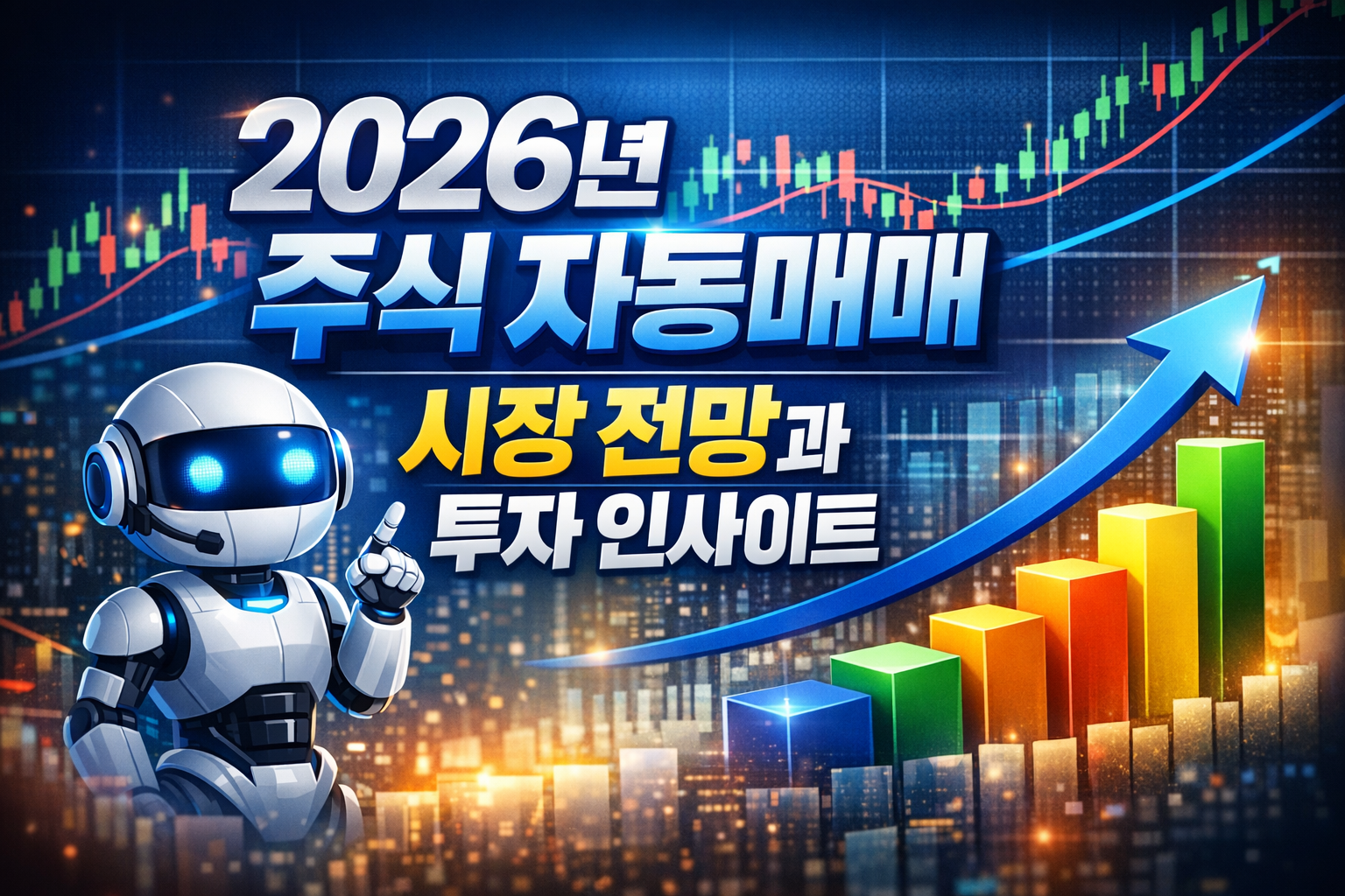2026년 주식 자동매매 시장 전망과 투자 인사이트를 표현한 썸네일 이미지