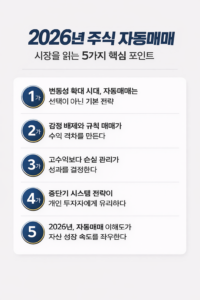 2026년 주식 자동매매 시장을 읽는 5가지 핵심 포인트 정리 인포그래픽