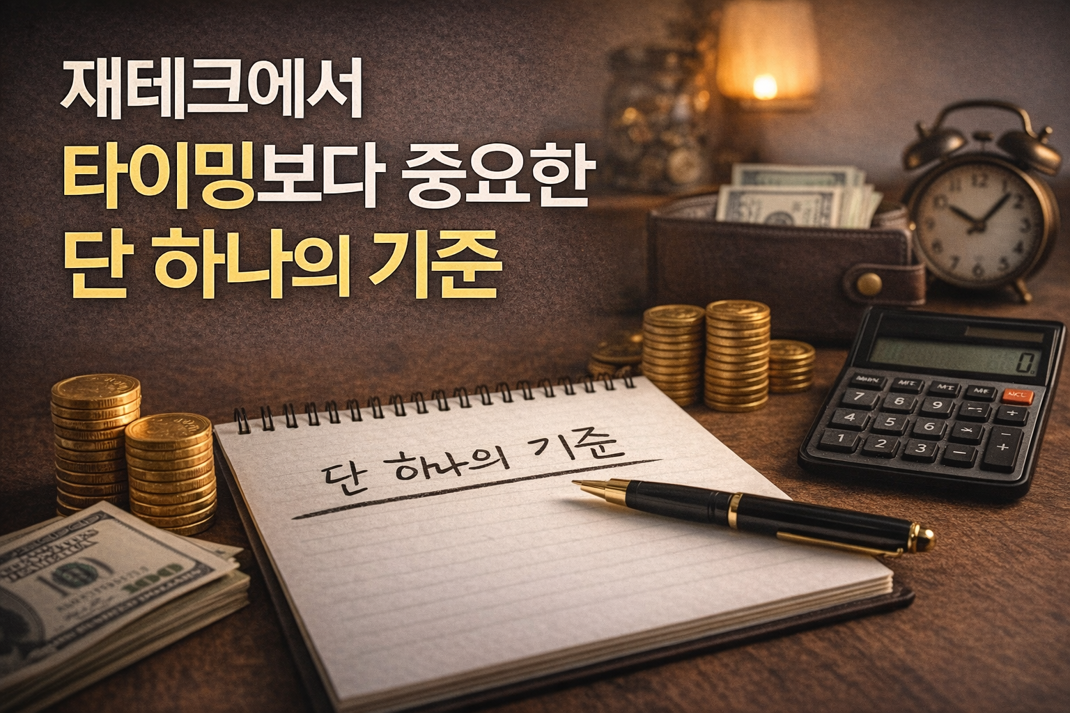 재테크에서 타이밍보다 중요한 단 하나의 기준을 담은 썸네일 이미지
