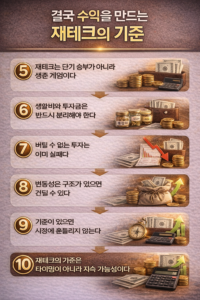 결국 수익을 만드는 재테크의 기준을 한눈에 정리한 인포그래픽