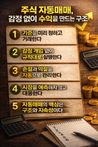 주식 자동매매의 구조와 원리를 한눈에 정리한 인포그래픽