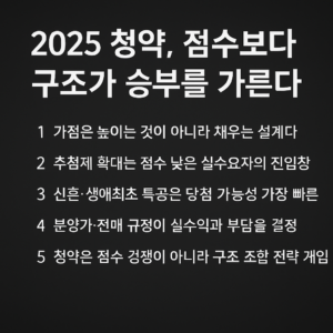 2025 청약 경쟁 방식 변화를 모던하게 정리한 전략형 텍스트 썸네일