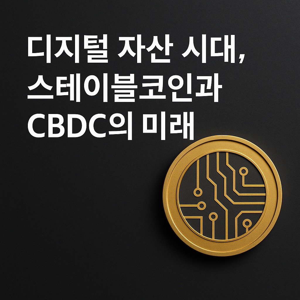 디지털 자산 전환 흐름을 고급스럽게 시각화한 블랙&골드 프리미엄 썸네일