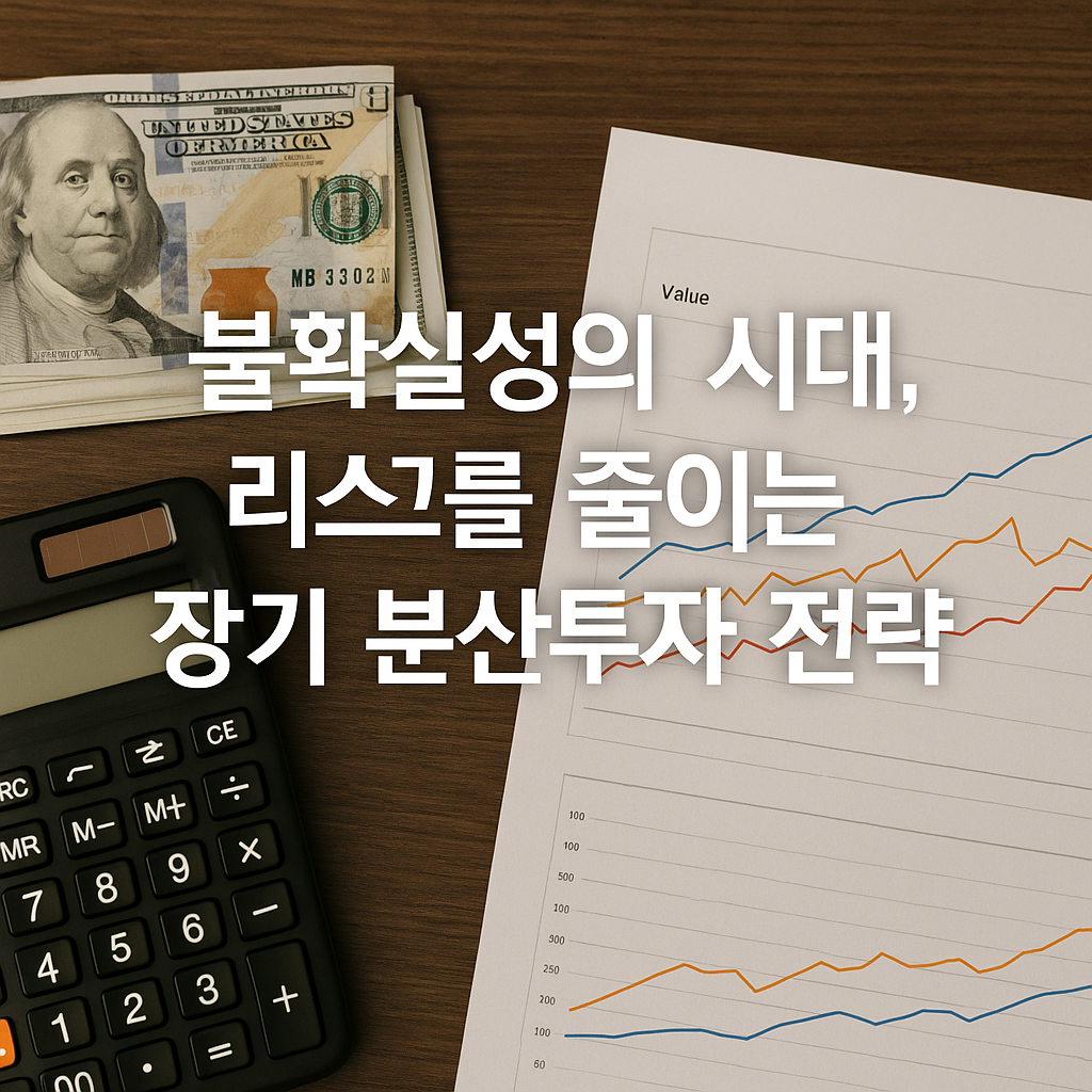 금리 변동과 글로벌 리스크가 확대되는 투자 환경 속에서 장기 분산투자 전략을 시각적으로 표현한 썸네일
