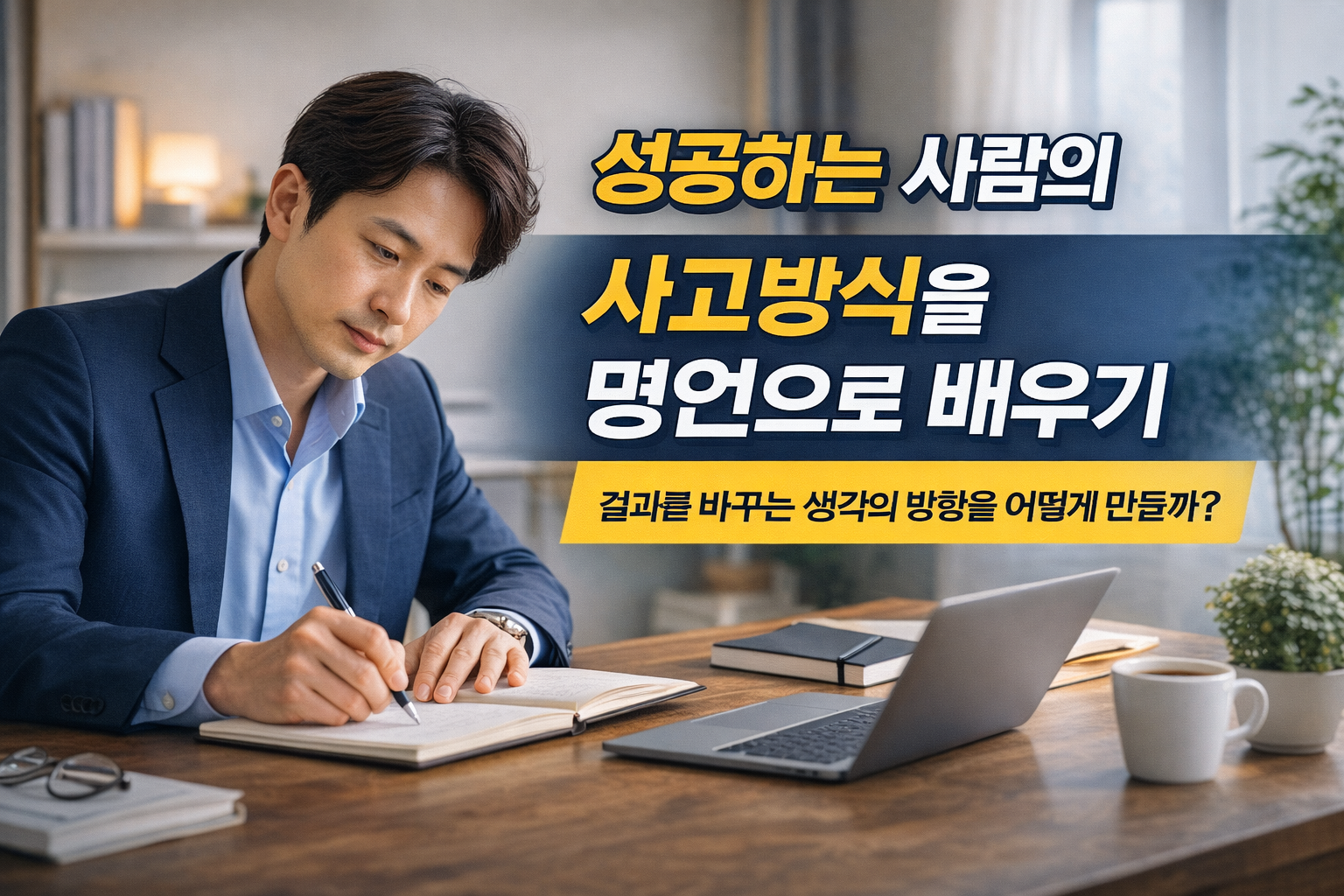 성공하는 사람의 사고방식을 상징적으로 표현한 실물 썸네일 이미지