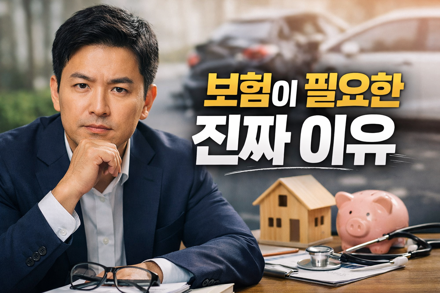 보험은 소비가 아니라 무너짐을 막는 구조라는 메시지를 시각적으로 담은 썸네일