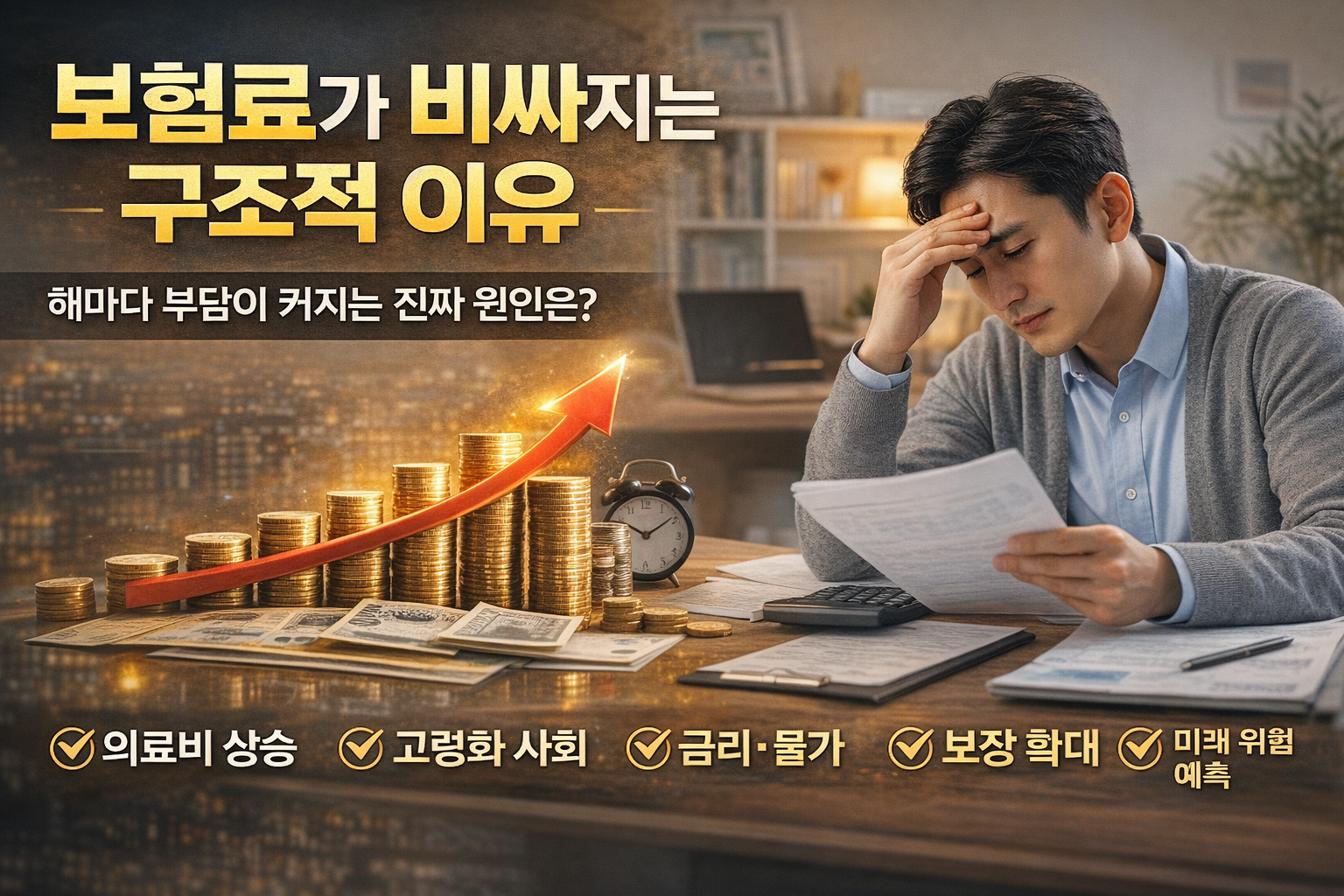 보험료 인상의 원인과 재정 부담을 시각적으로 보여주는 생활 금융 썸네일