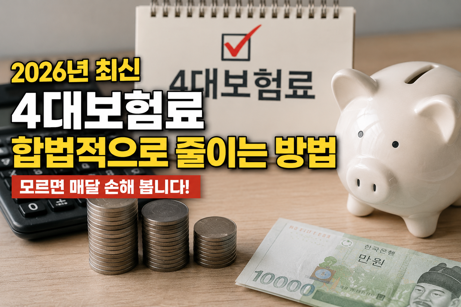 2026년 4대보험료를 합법적으로 줄이는 방법을 소개하는 썸네일 이미지